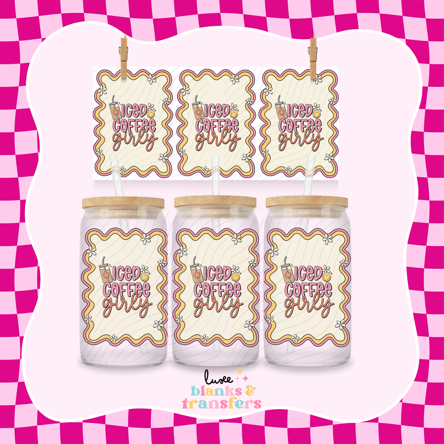 Iced Coffee Girly UV DTF Wrap (#263)