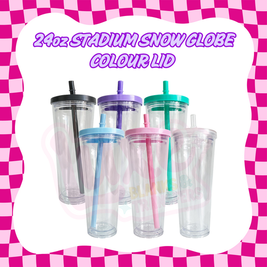 24oz Acrylic Stadium Snowglobe (Colour Lid)