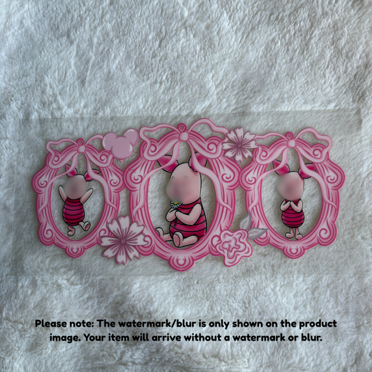 16oz UV DTF Wrap | Ready To Ship | Cutesy Pig Frame