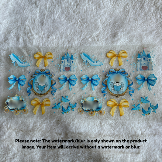 16oz UV DTF Wrap | Ready To Ship | Blue Princess