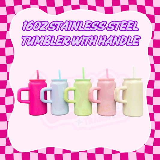 16oz Stainless Steel Tumbler w/ Handle