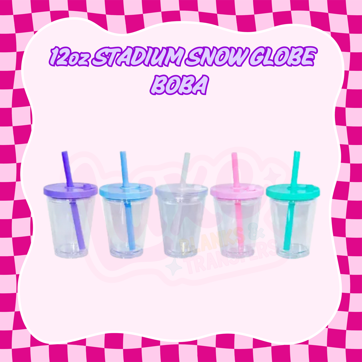 12oz Stadium Boba Snow Globe Tumbler