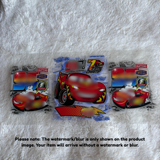 16oz UV DTF Wrap (Double Sided) | Ready To Ship | Red Race Car