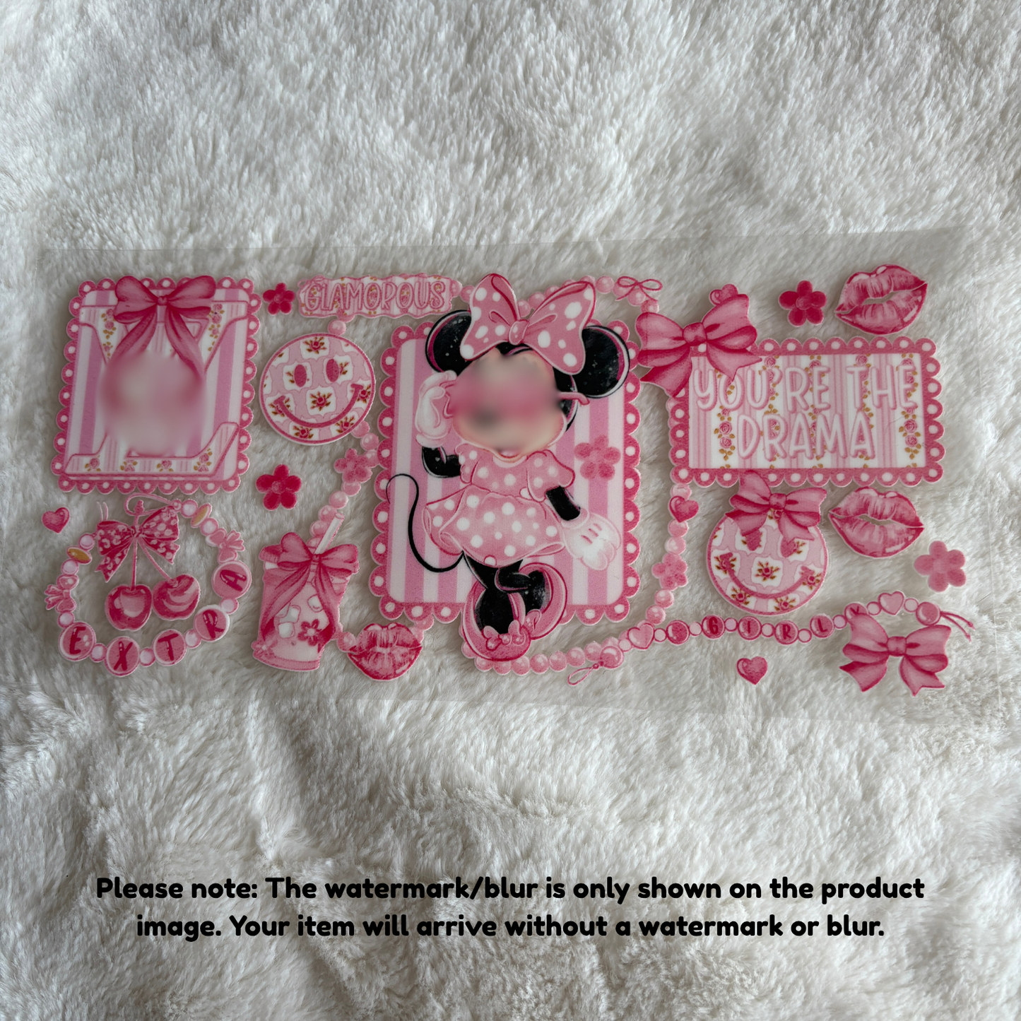 16oz UV DTF Wrap | Ready To Ship | Cutesy Coquette Girl Mouse Boujee