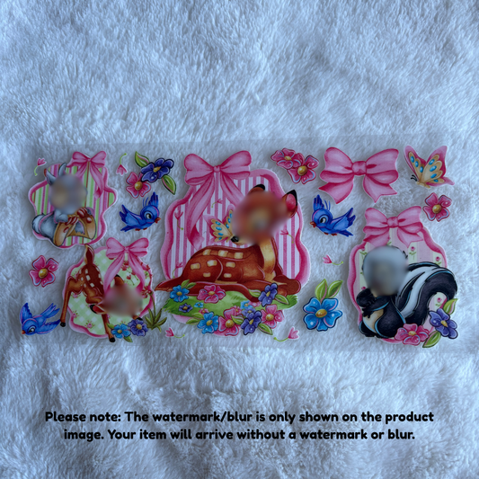 16oz UV DTF Wrap | Ready To Ship | Cutesy Coquette Forrest Friends