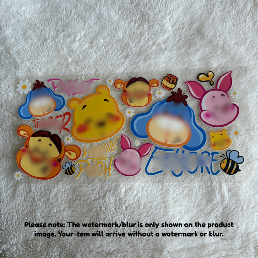 16oz UV DTF Wrap | Ready To Ship | Yellow Bear Pals Cutesy