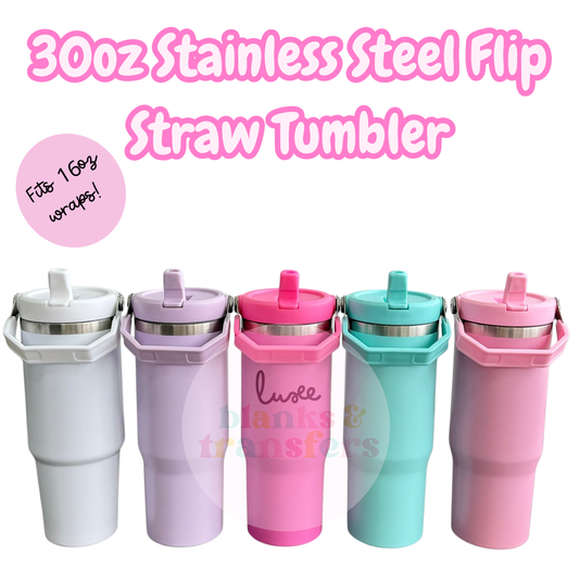 30oz Stainless Steel Flip Straw Tumbler