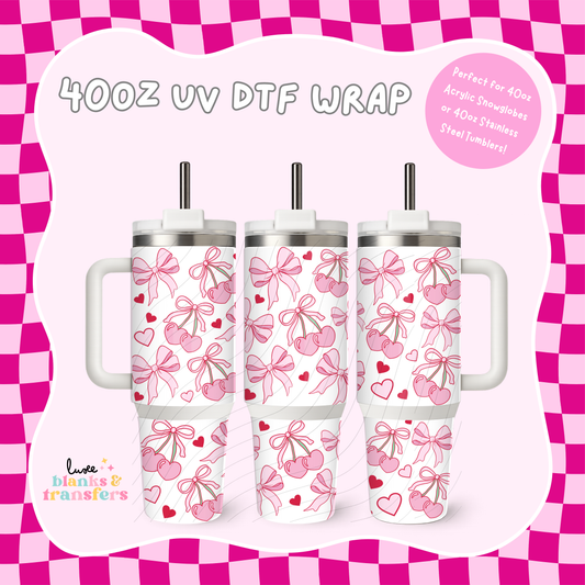 Cherry Bows 40oz UV DTF Wrap (#B01)