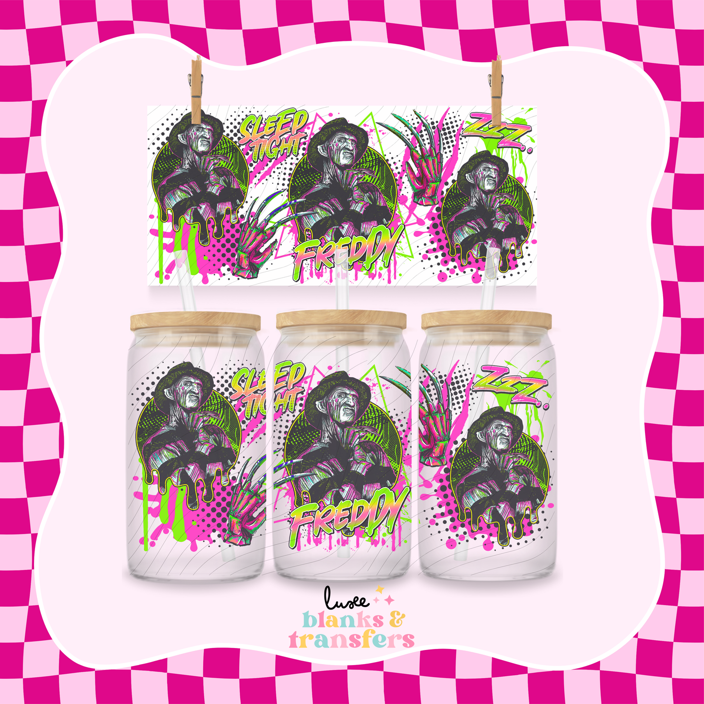"Freddy" Neon Horror UV DTF Wrap (#819)