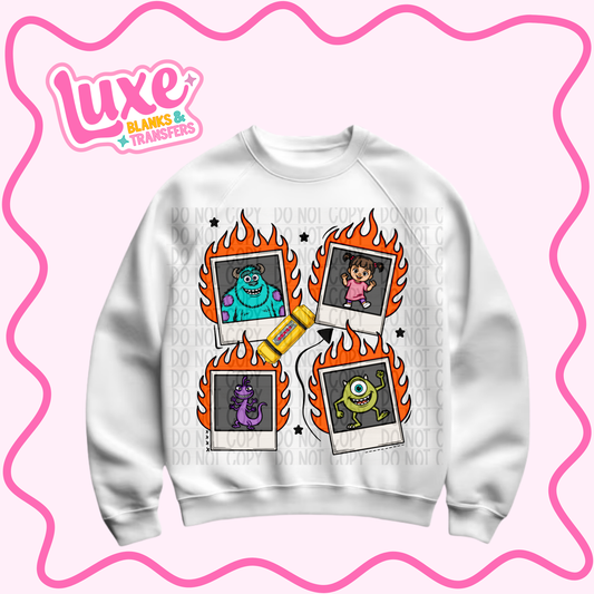 DTF Heat Transfer | Monsters Flames | #929