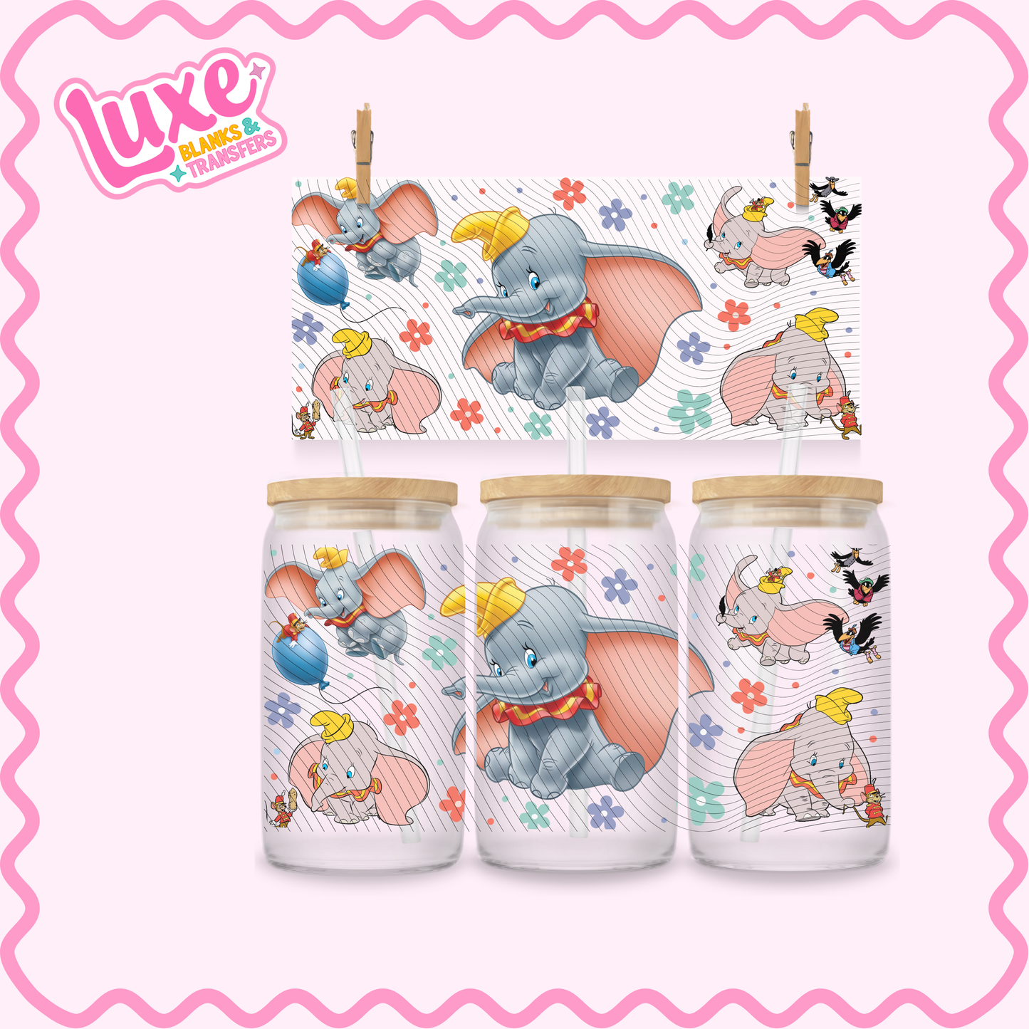 16oz UV DTF Wrap | Elephant Character | #3079