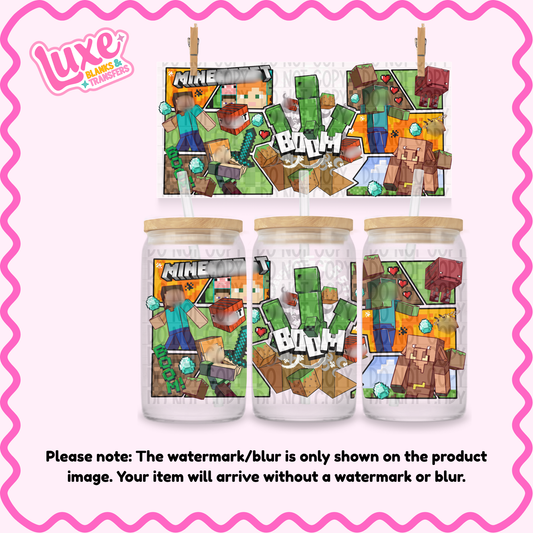 16oz UV DTF Wrap | Block Game | #1180