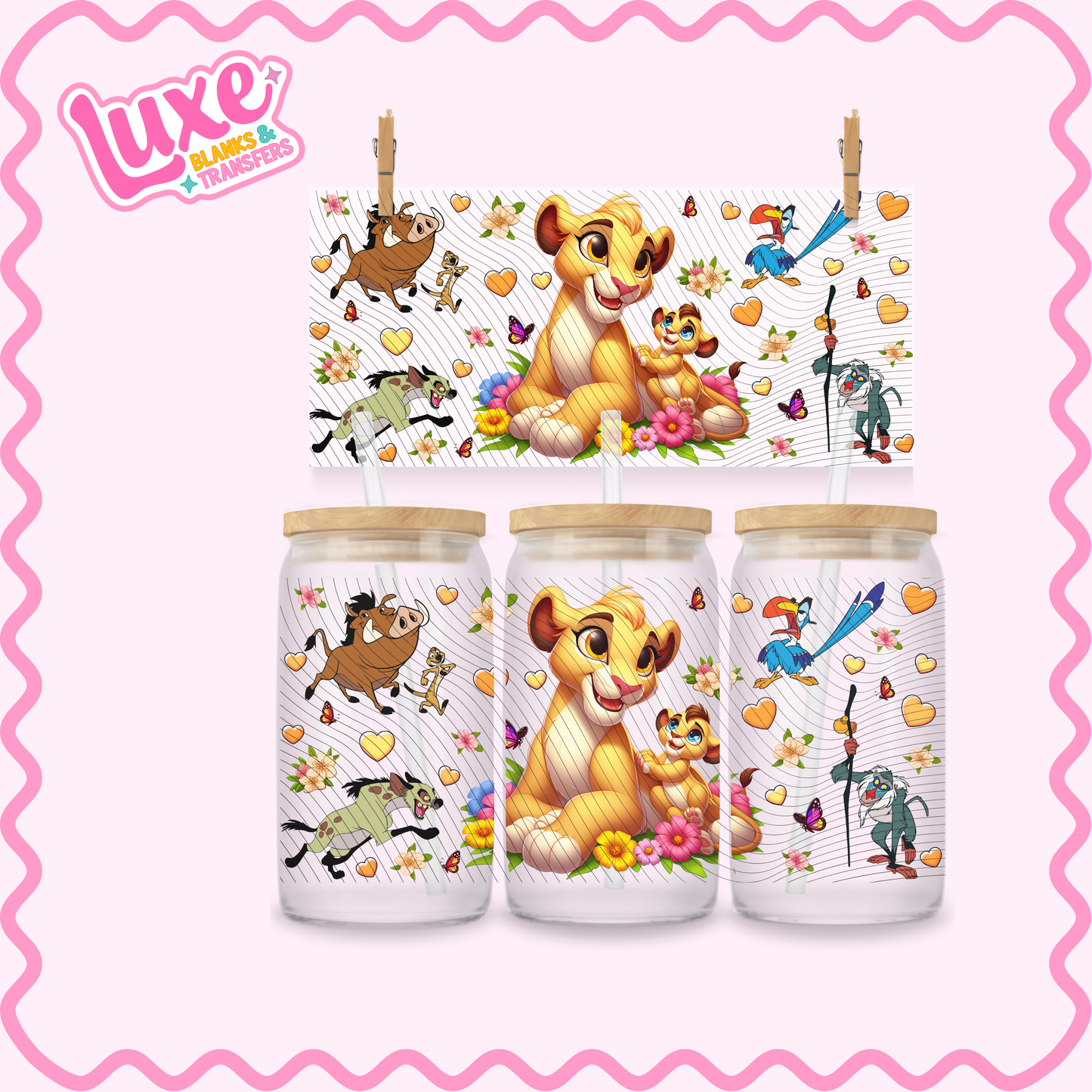 16oz UV DTF Wrap | Lion Character | #3081