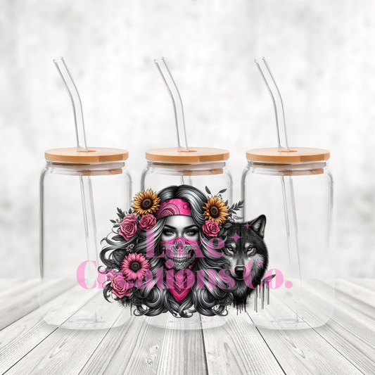 Pink Bandana Girl UV DTF Wrap  (#161)