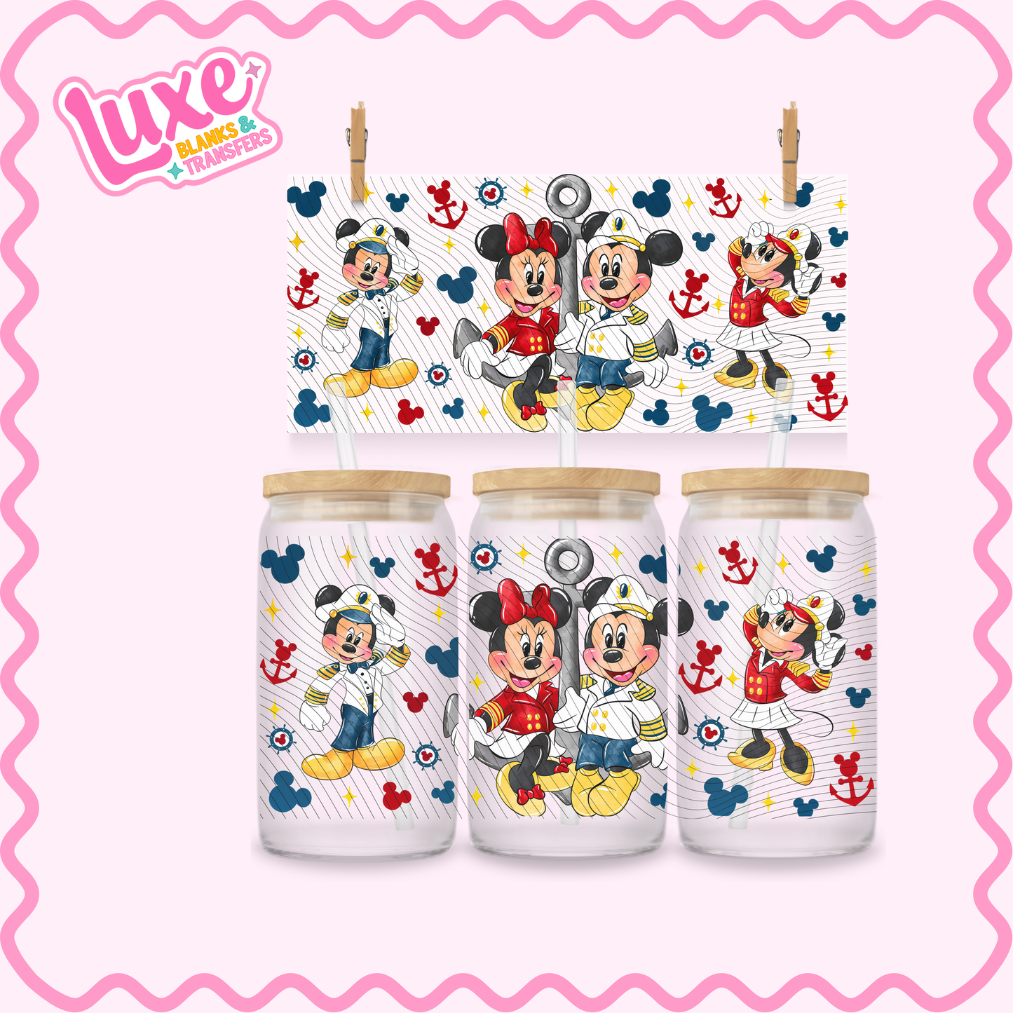 16oz UV DTF Wrap | Mouse Sailor Characters | #3082