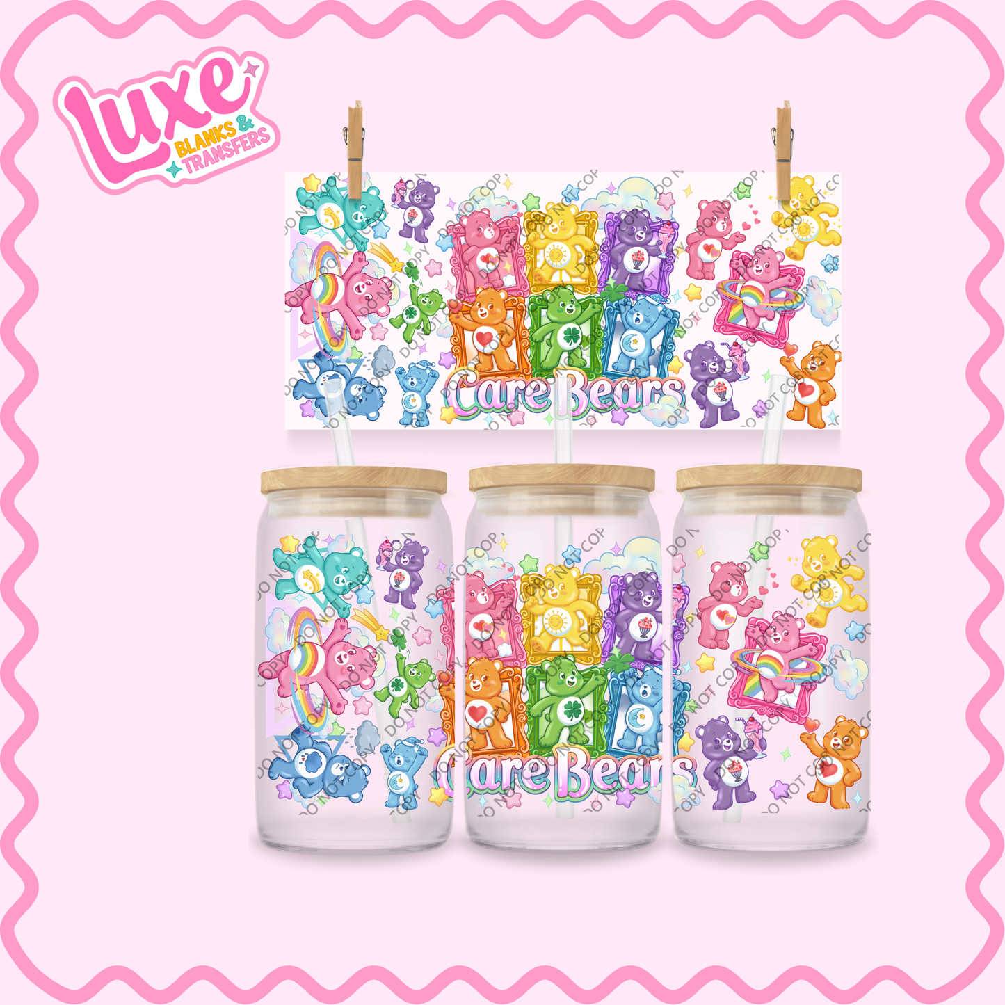 16oz UV DTF Wrap | Cute Bears Colourful | #2288