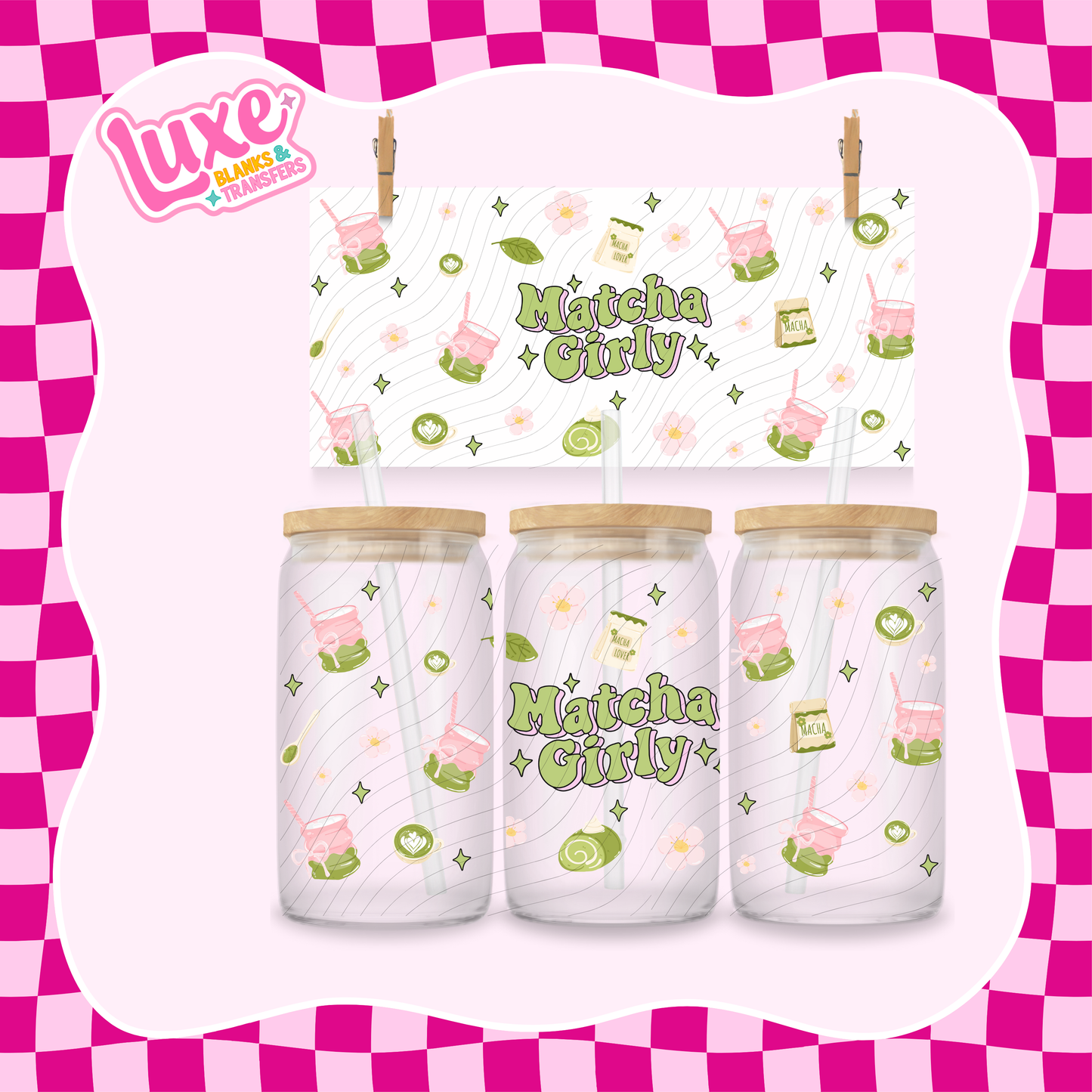 Matcha Girly | 16oz UV DTF Wrap | #1321