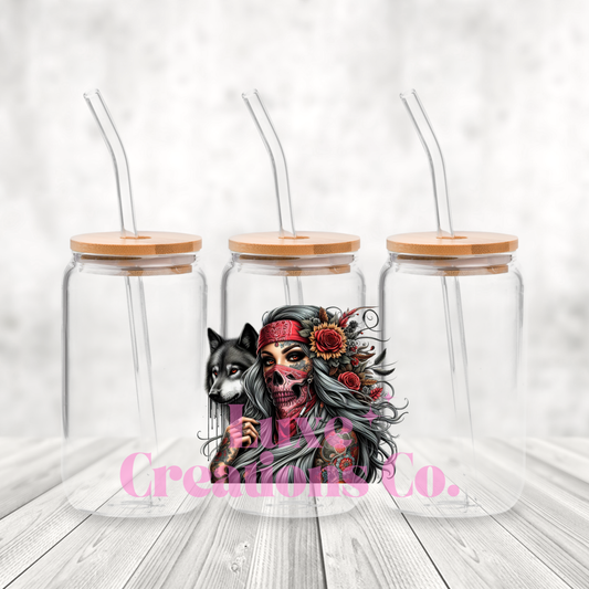 Red Bandana Girl UV DTF Wrap  (#163)