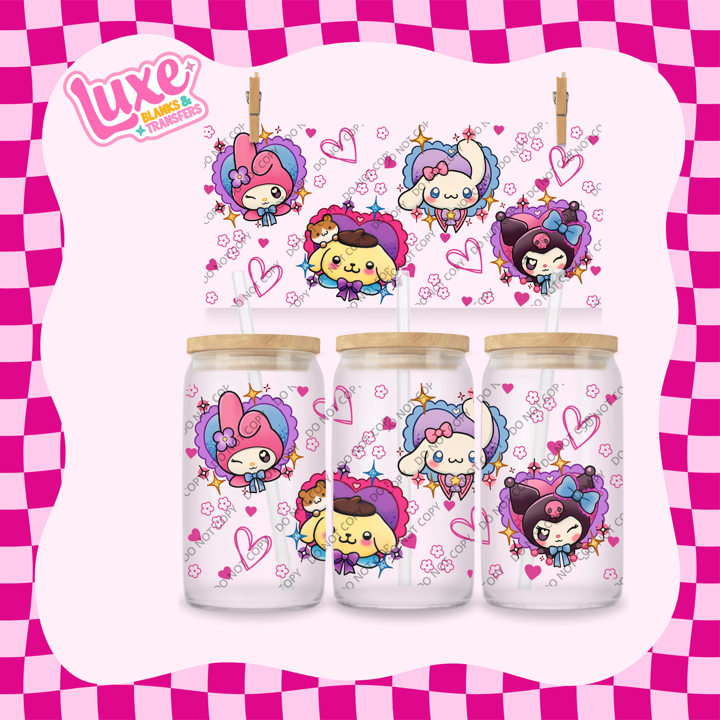 16oz UV DTF Wrap | San.rio Hearts | #1811