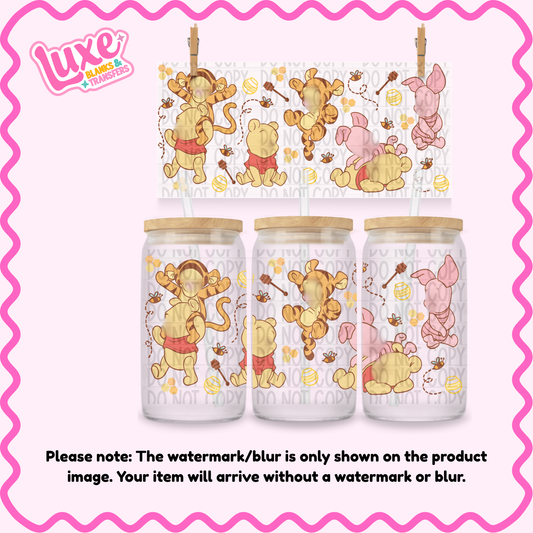 16oz UV DTF Wrap | Cutesy Bear Pals | #1183