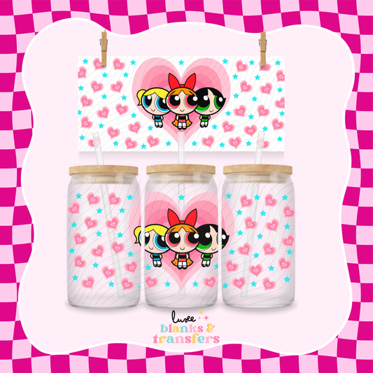 Powerpuff Hearts UV DTF Wrap (#456)