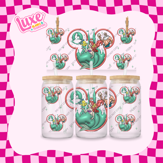 16oz UV DTF Wrap | Mermaid Princess Dis. | #1813