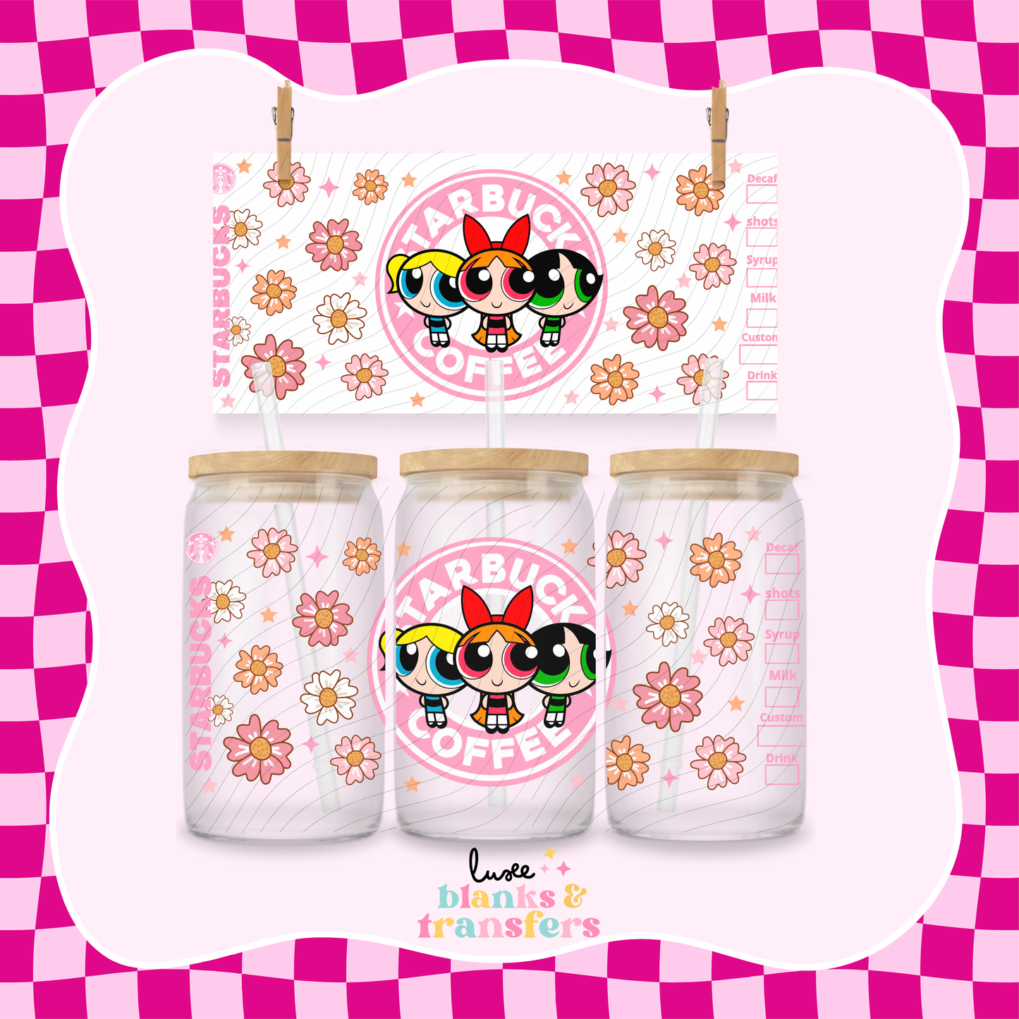 Powerpuff Starby Pink 2 UV DTF Wrap (#458)