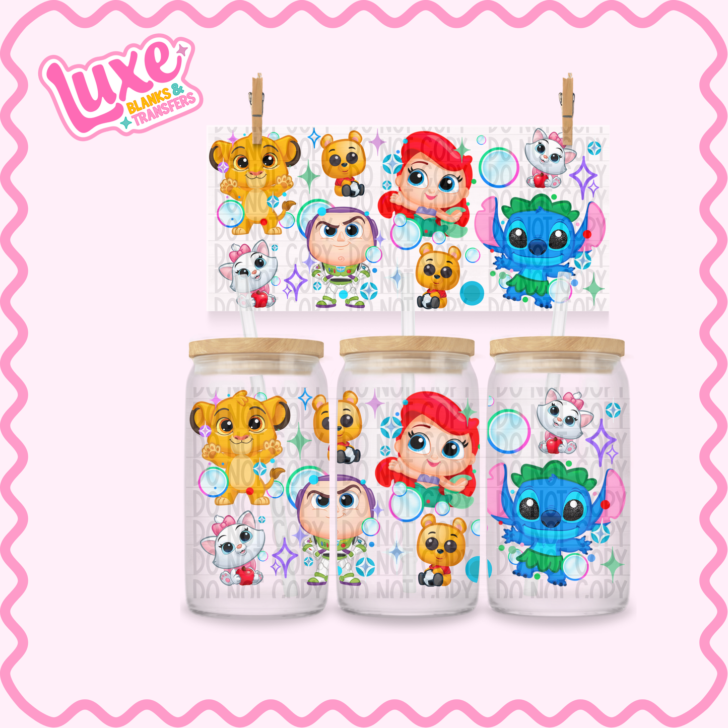 16oz UV DTF Wrap | Cutesy Door/able Characters | #2601