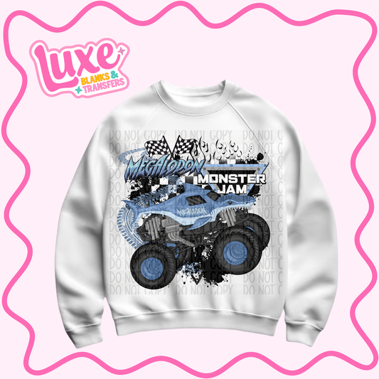 DTF Heat Transfer | Monster Truck Shark Flame | #752