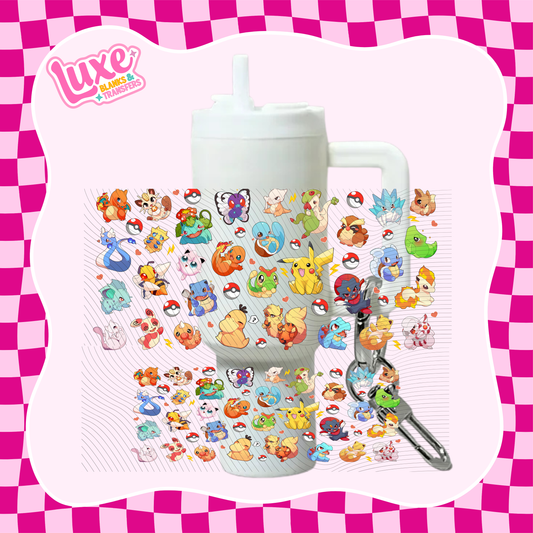 Mini Keychain Tumbler UV DTF Wrap | Pokè Characters | #E20