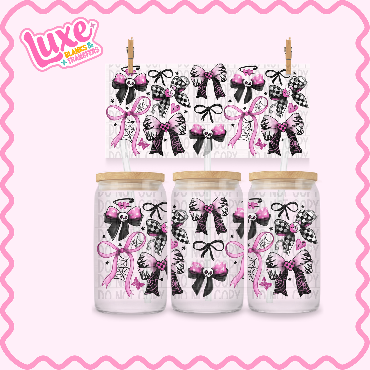 16oz UV DTF Wrap | Punky Bows (Exclusive) | #2416