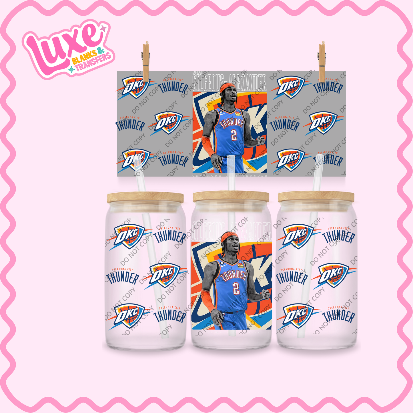 16oz UV DTF Wrap | SGA Basketball Player NBA OKC | #2120