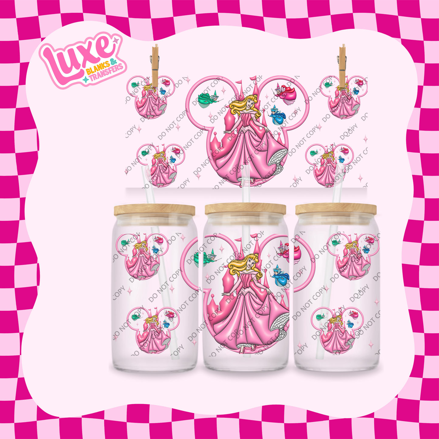 16oz UV DTF Wrap | Aur. Princess Dis. | #1815