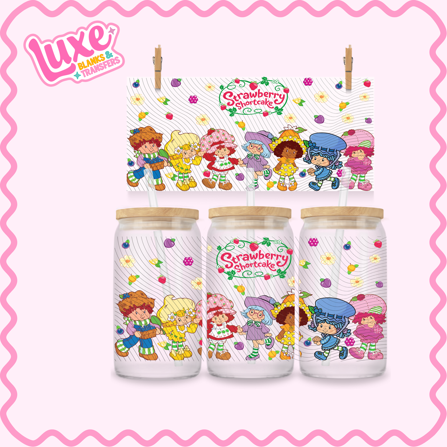 16oz UV DTF Wrap | Strawb. Characters | #3089