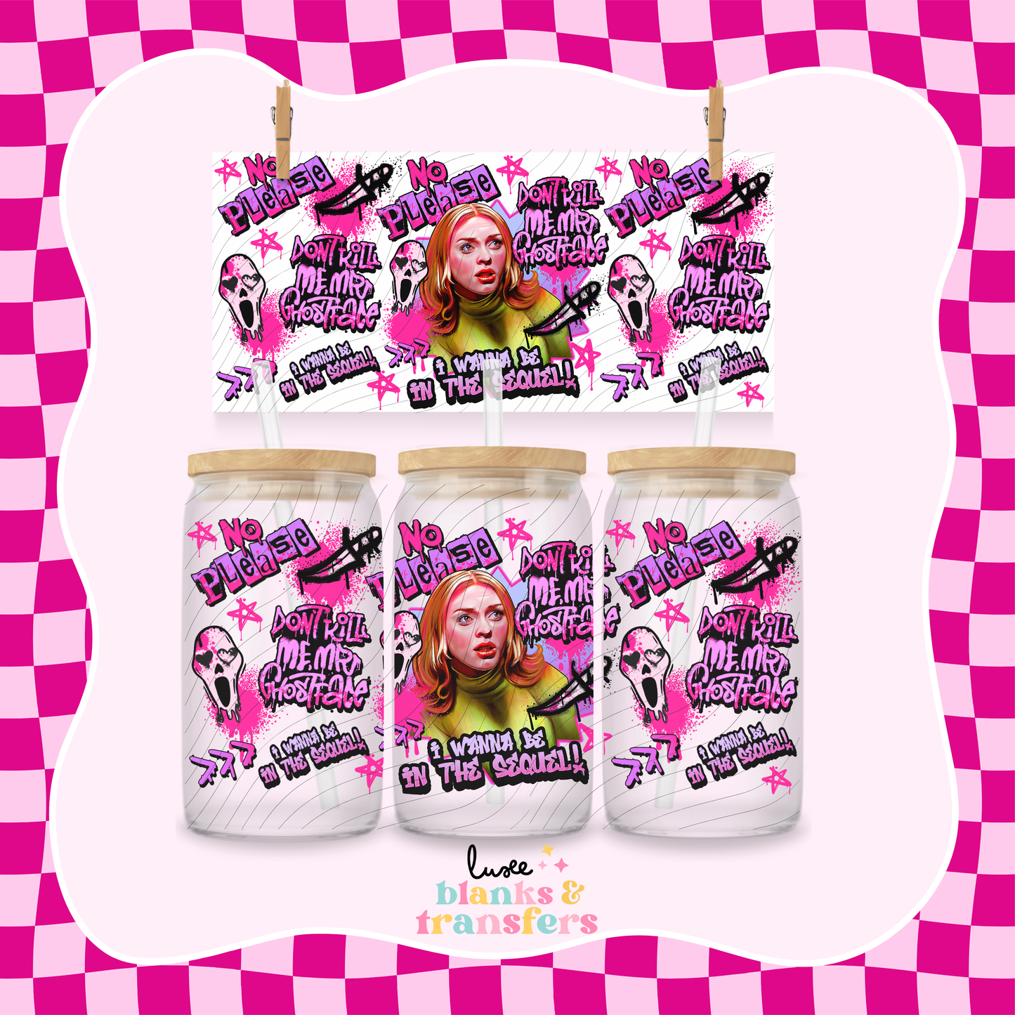"Scream" Pink UV DTF Wrap (#831)
