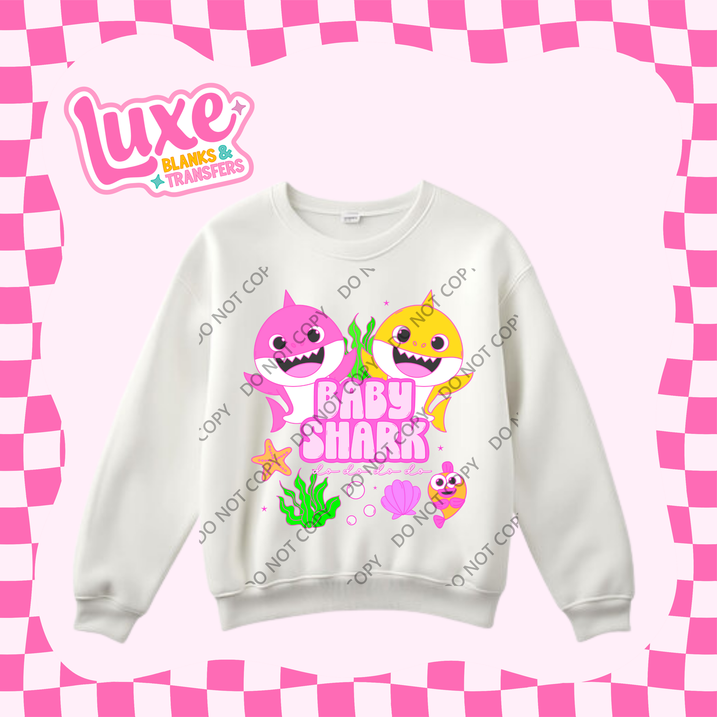 DTF Heat Transfer | Bubba Shark Pink | #472