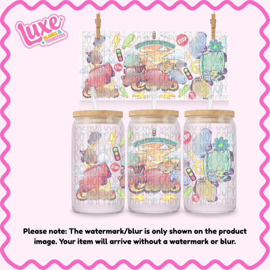 16oz UV DTF Wrap | Cute Car | #2297