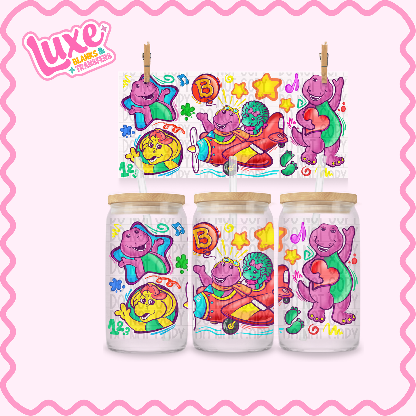 16oz UV DTF Wrap | Barnee Kids Characters | #2606