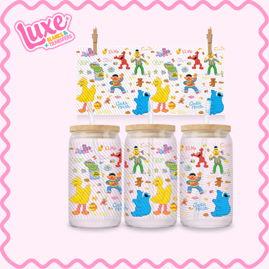 16oz UV DTF Wrap | Sesame Characters | #3096
