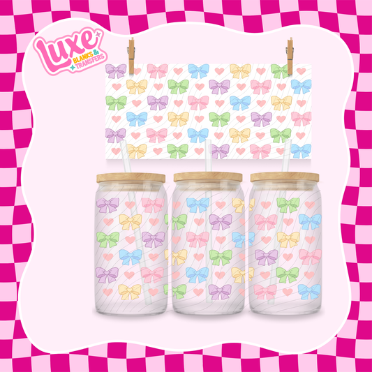 Pastel Bows | 16oz UV DTF Wrap | #1334