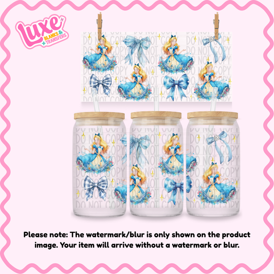 16oz UV DTF Wrap | Al1ce Blue Bows | #188