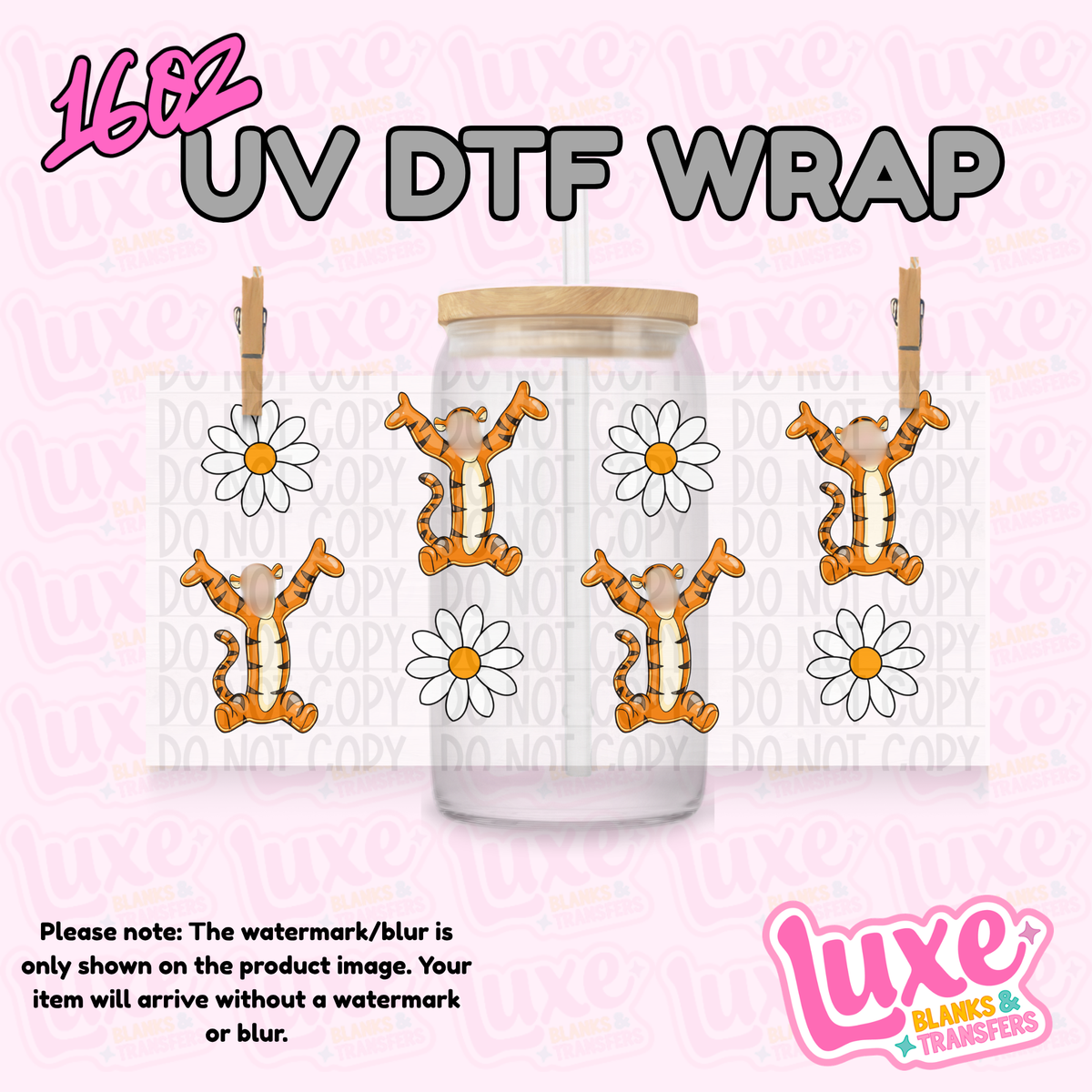 16oz UV DTF Wrap | Tiger Daisy | #4333