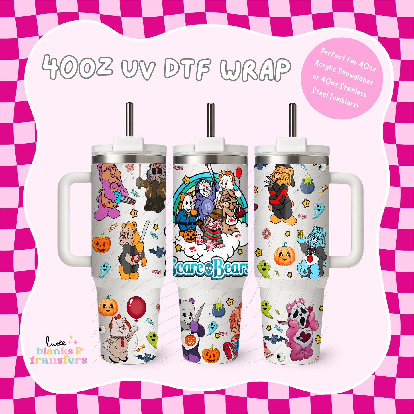 Scare Bears 40oz UV DTF Wrap (#B20)