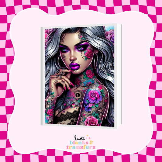 Tattoo Girl A5 Journal UV DTF Transfer (#A20)
