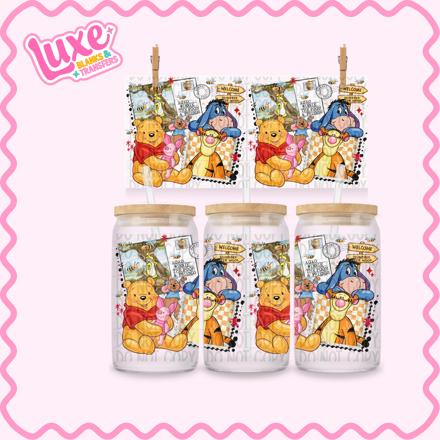 16oz UV DTF Wrap | Pooh Polaroid | #3583