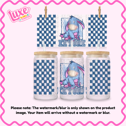 16oz UV DTF Wrap | Checkered Donkey | #1267