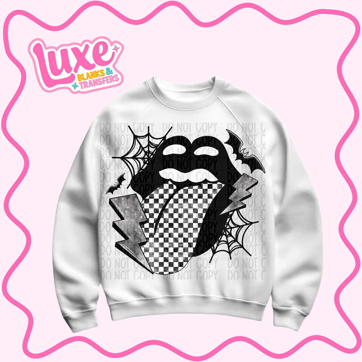 DTF Heat Transfer | Checkered Spooky Tongue | #1492