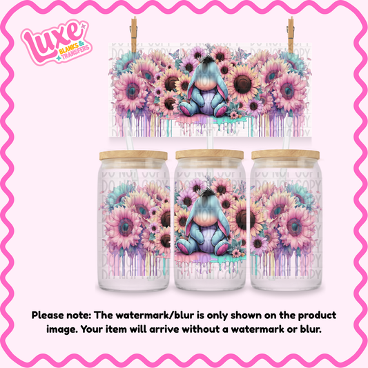 16oz UV DTF Wrap | Pastel Drip Donkey | #1289