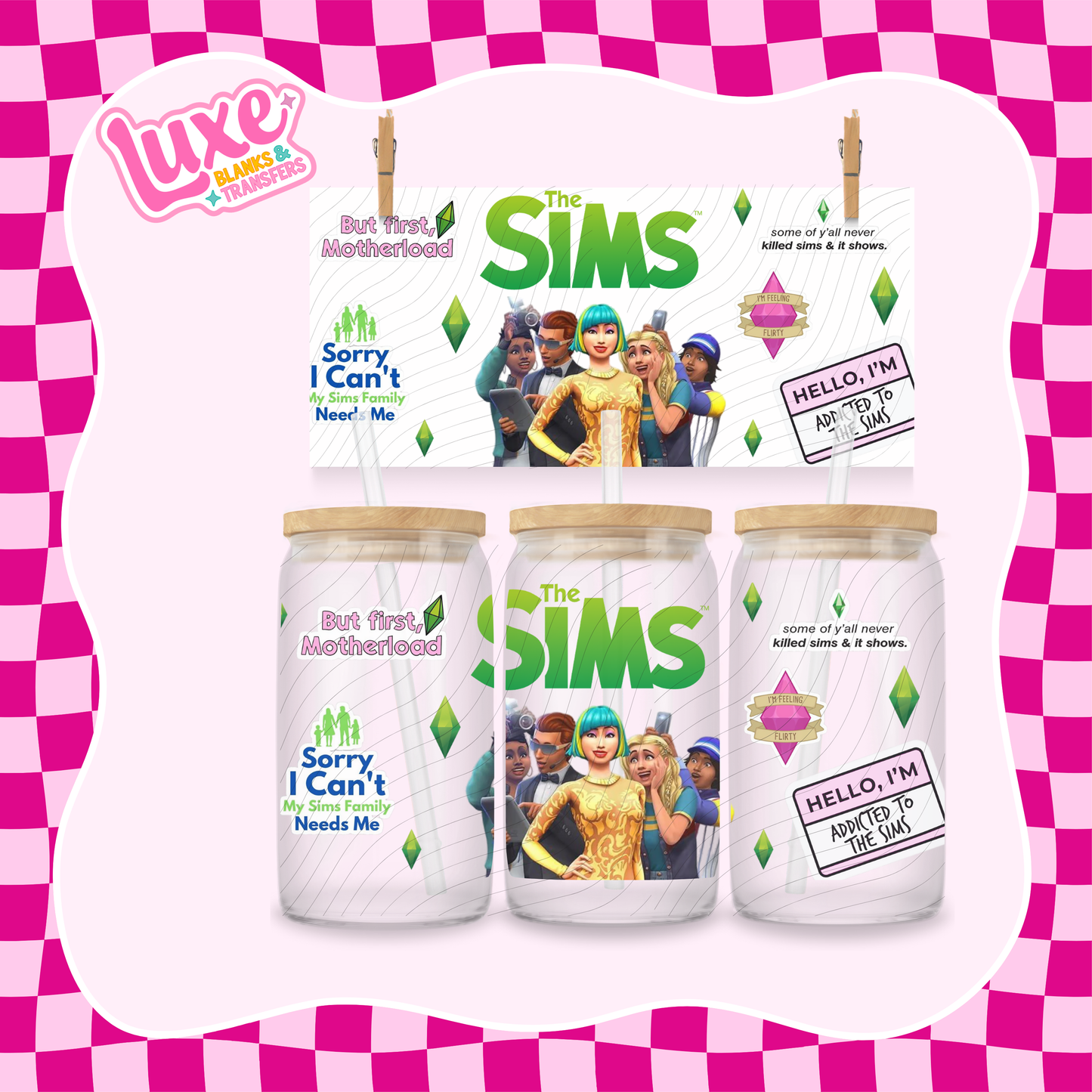 Sims Game | 16oz UV DTF Wrap | #1343