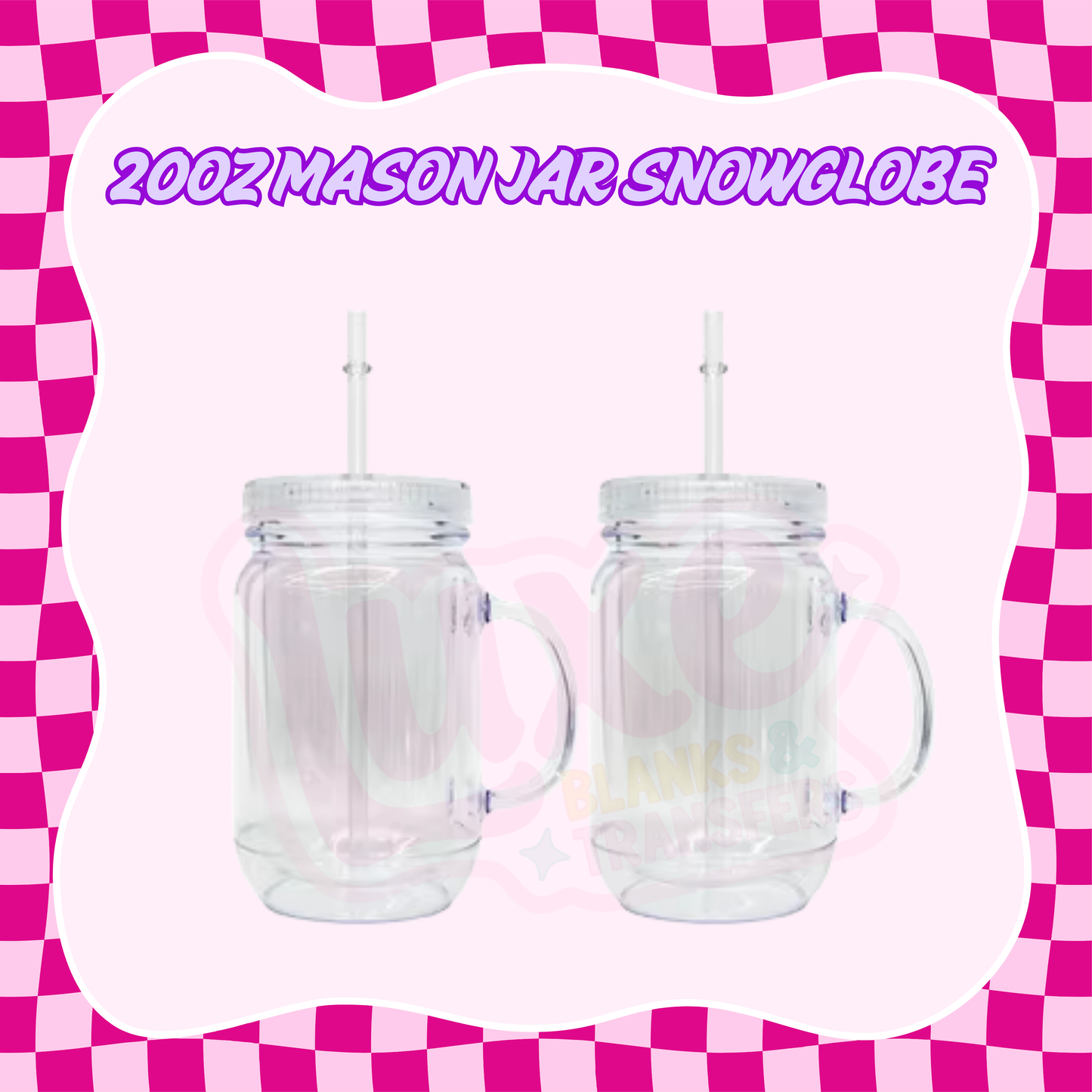 20oz Mason Jar Snow Globe Tumbler
